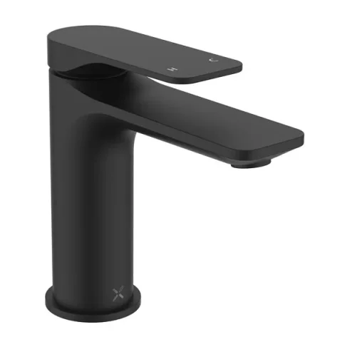 Crosswater Fuse Basin Monobloc With Clicker Waste Matt Black detail view - Image 2