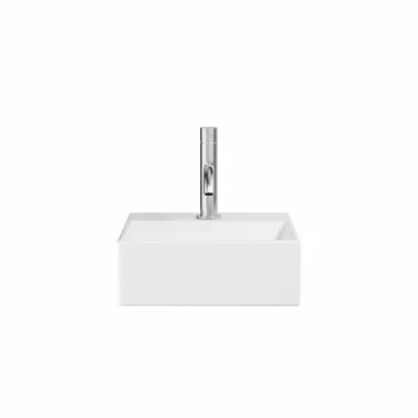 Crosswater Beck Cloakroom Basin Including Free Flow Waste 1 Tap Hole 300 x 300mm White Gloss