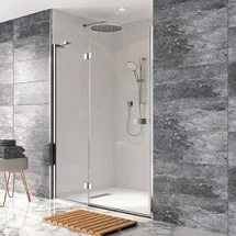 Crosswater Asura 8mm Sliding Door A 1700 Fixed Panel Matt Black