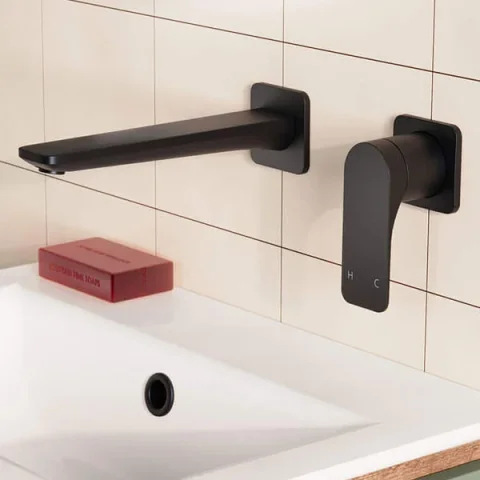 Crosswater Fuse 2 Hole Basin Set Matt Black product image - Image 1
