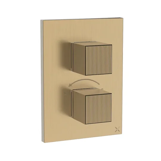 Crosswater Crossbox Limit 1 Oulet Trim & Levers Brushed Brass product image - Image 1