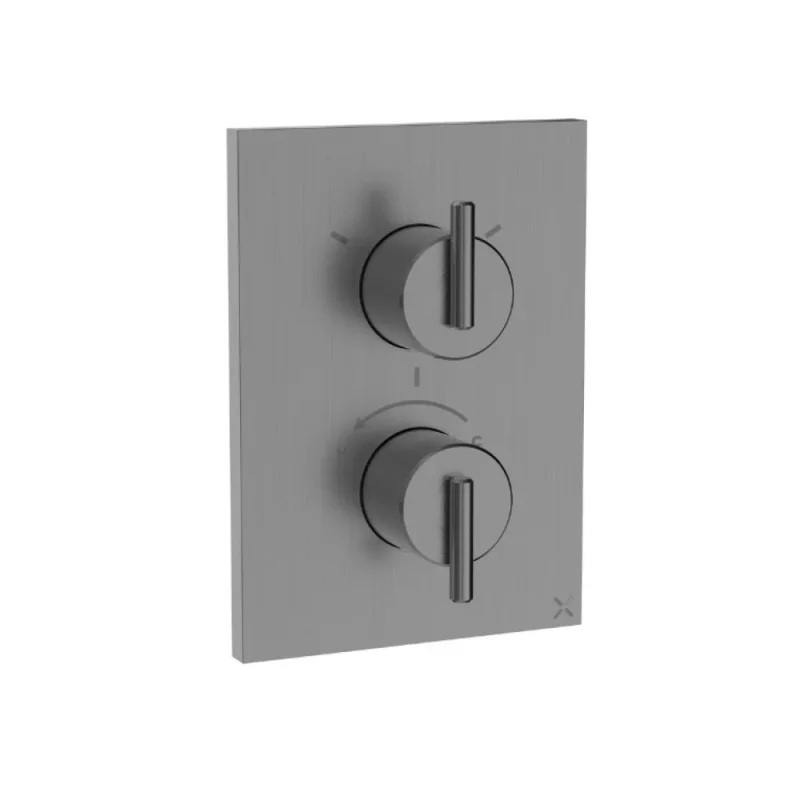 Crosswater Crossbox 3ONE6 3 Outlet Trim & Levers Stainless Slate product image - Image 1