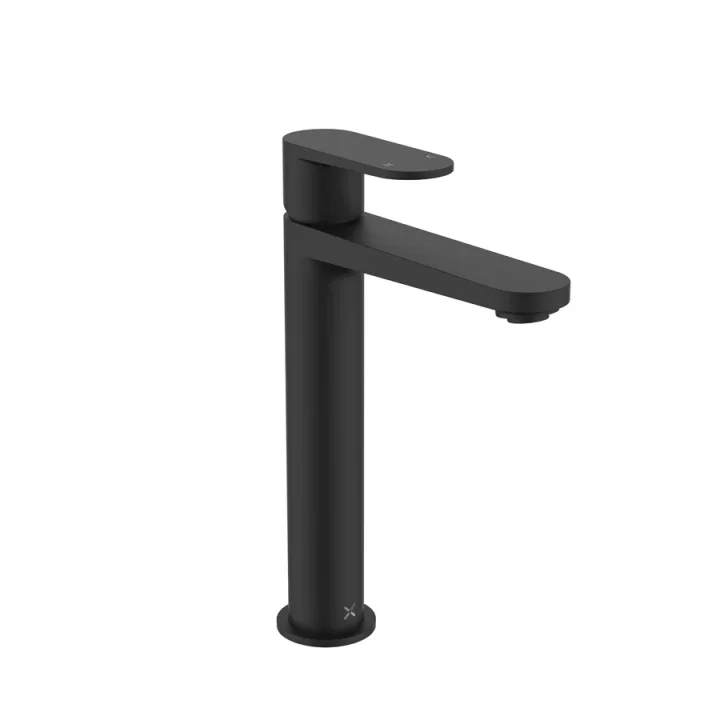 Crosswater Drift Tall Basin Monobloc With Clicker Waste Matt Black detail view - Image 2