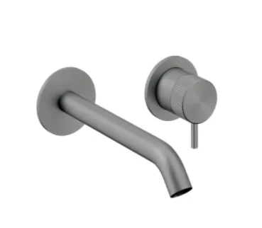 Crosswater 3ONE6 Basin 2 Hole Set Wall Mounted Stainless Slate