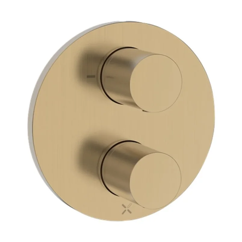 Crosswater Crossbox Lazo 1 Outlet Trim & Levers Brushed Brass detail view - Image 2