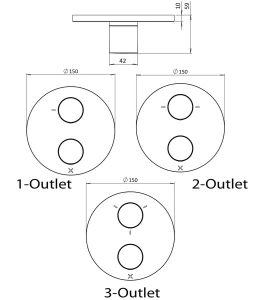 Crosswater Crossbox Lazo 1 Outlet Trim & Levers Brushed Brass