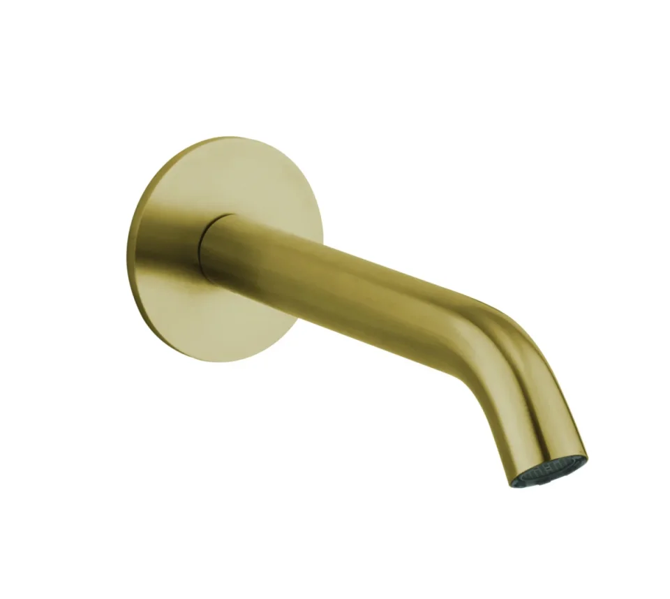 Crosswater 3ONE6 Bath Spout Wall Mounted Stainless Brushed Brass Effect detail view - Image 3