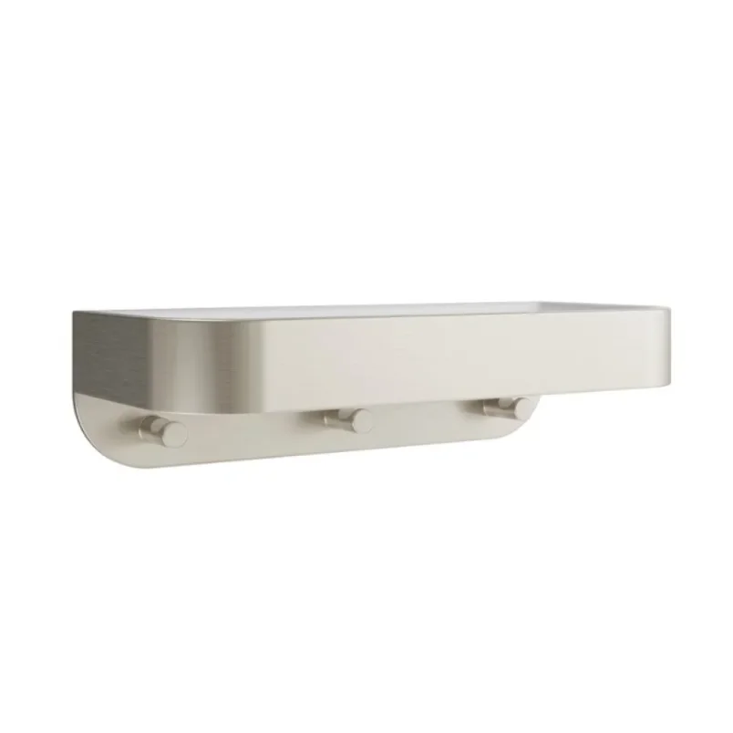 Crosswater Shower Basket Wall Mounted White Insert Brushed Nickel product image - Image 1