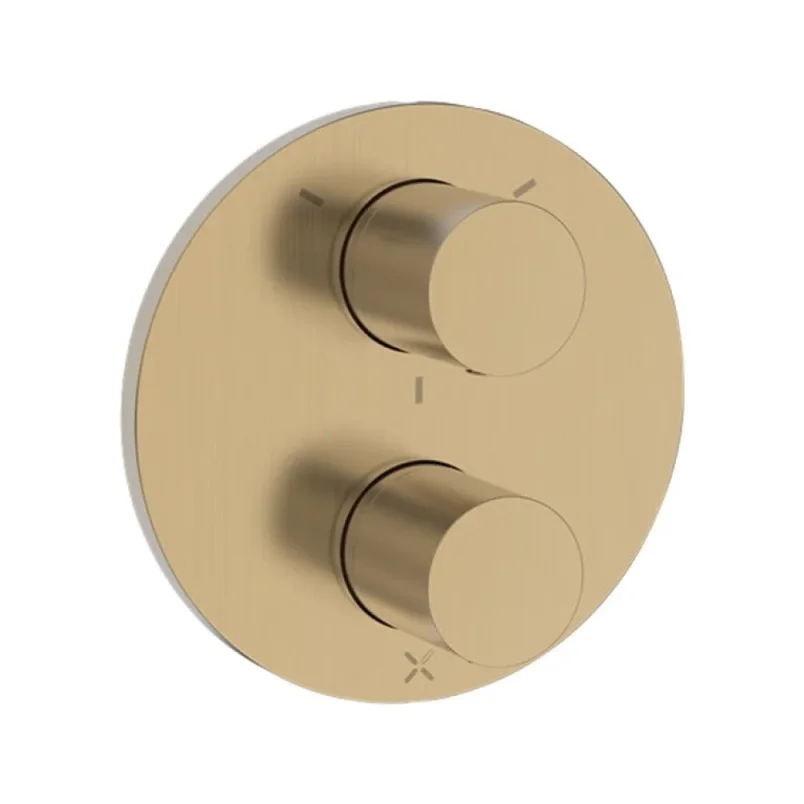 Crosswater Crossbox Lazo 3 Outlet Trim & Levers Brushed Brass product image - Image 1