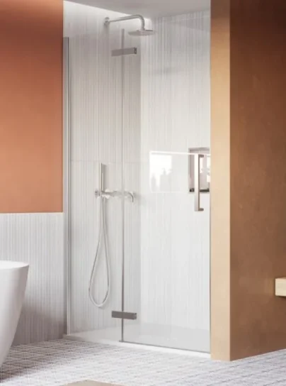 Crosswater Asura Hinged Door with Inline 1400 Chrome product image - Image 1