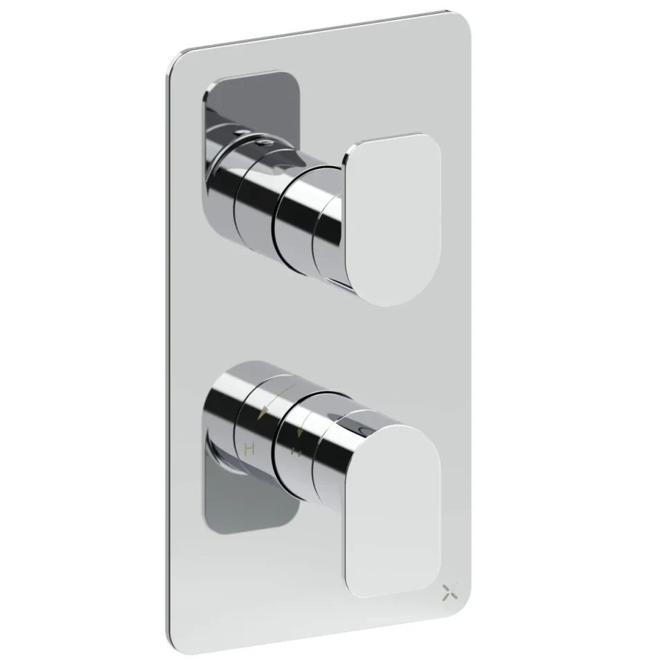 Crosswater Fuse 1 Outlet 2 Handle Valve & Trimset Chrome product image - Image 1