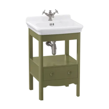 Burlington Guild Floor Standing Vanity 560mm Carlyle Green C/w Handles