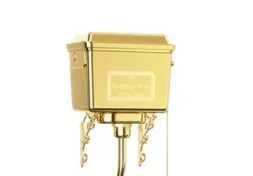 Burlington Gold Aluminium High Level Cistern Including Cistern Fittings