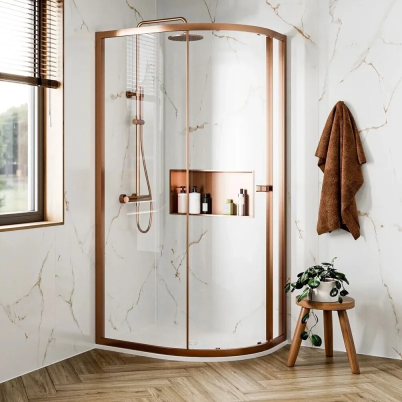 Crosswater 6mm Quadrant Single Door 1000 x 800 Brushed Bronze product image - Image 1