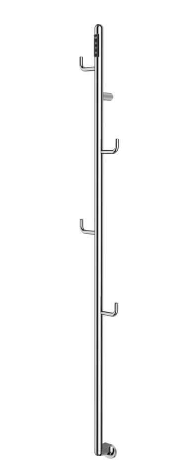 Just Taps Flo Electric Towel Rail With Hooks 1661 Chrome product image - Image 1
