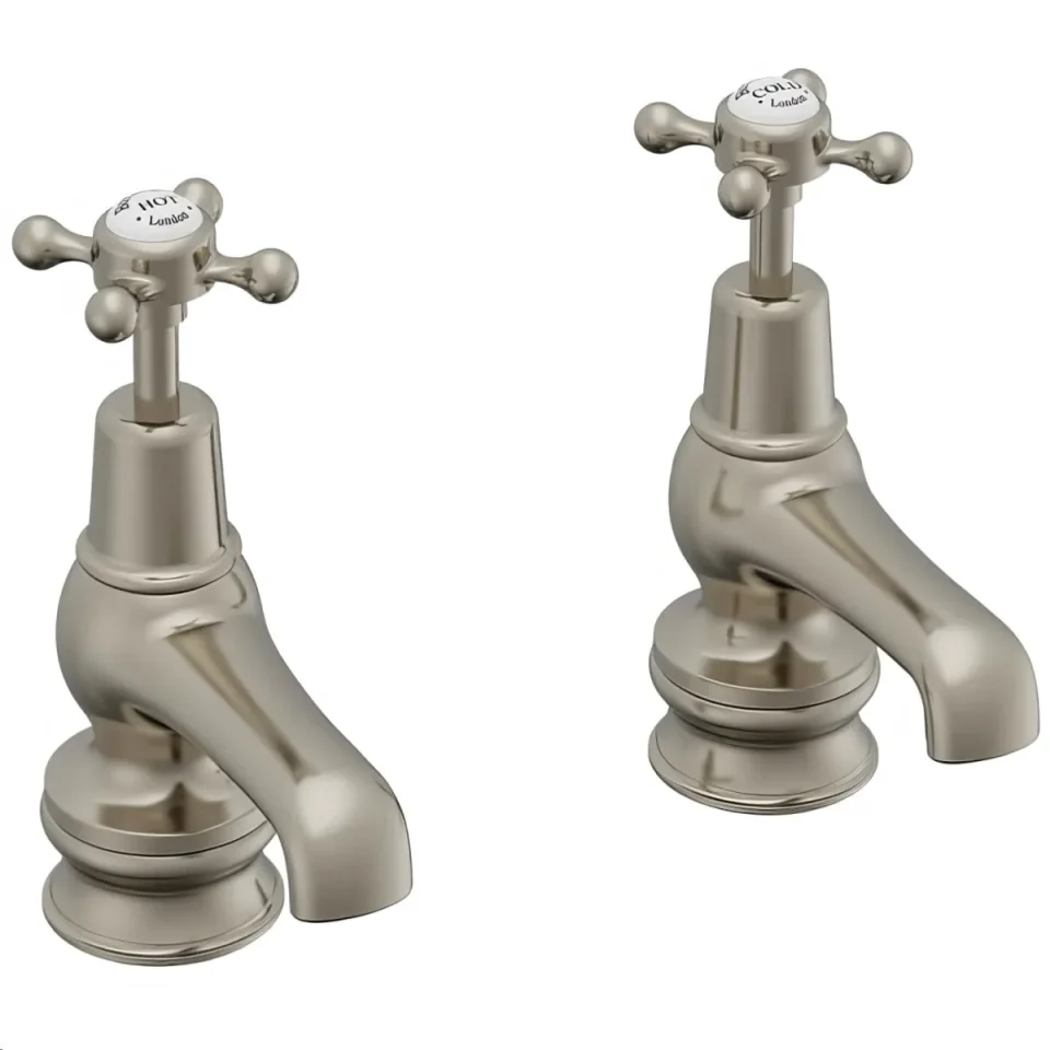 Burlington Regent 3" Basin Taps Brushed Nickel product image - Image 1