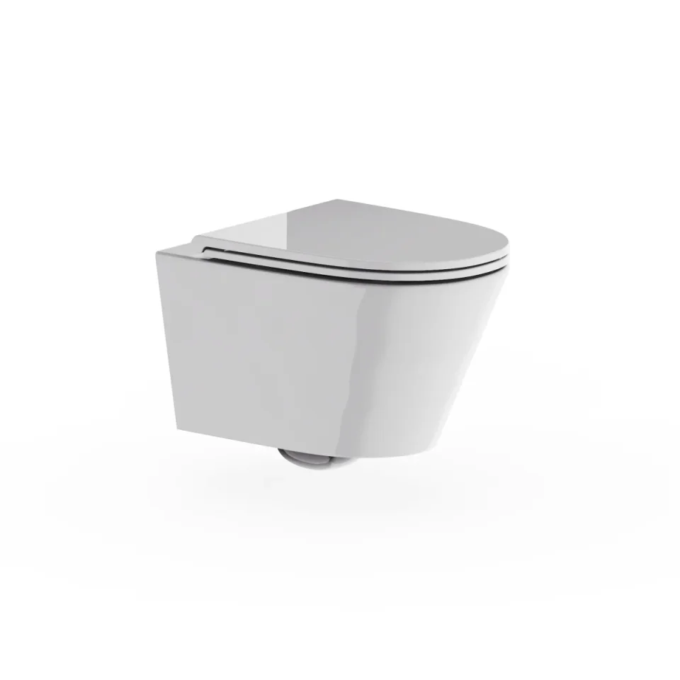 Britton Round Wall Hung Pan Rimless Inc Seat And Fixings product image - Image 1
