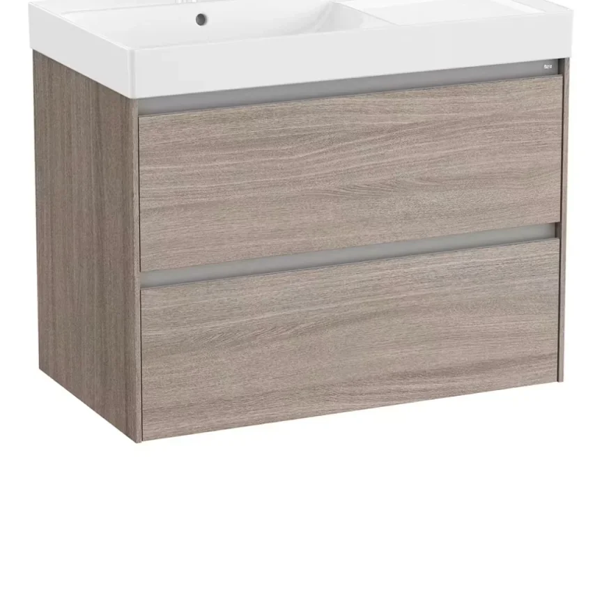 Roca Ona Vanity Unit 2 Drawer 800mm Lh - Dark Elm product image - Image 1