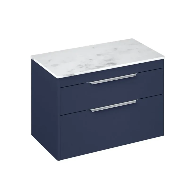 Britton Shoreditch Double Drawer Unit 850mm Matt Blue product image - Image 1