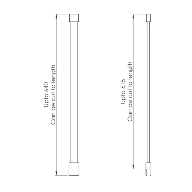 Abacus Ceiling Support Arm 600mm Polished technical drawing - Image 2