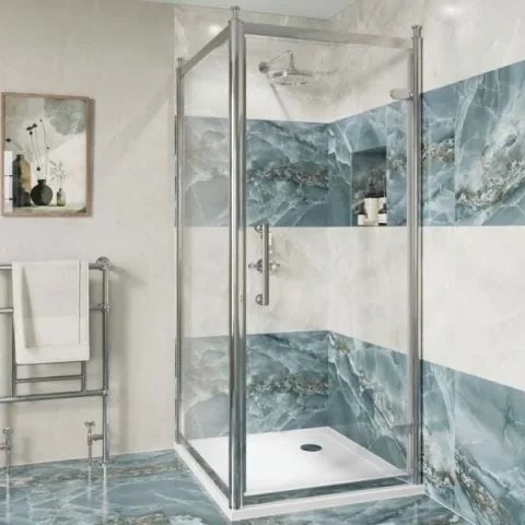 Burlington Classique Hinged Door 900 Chrome product image - Image 1