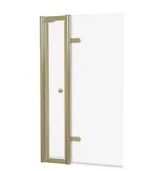 Burlington Classique Hinged Bath Screen With Access Door 850 And Guild 1909 Handle Gold