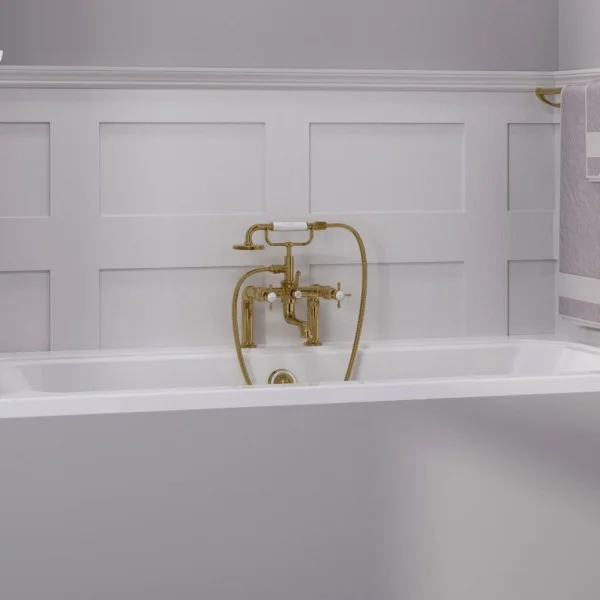 Burlington Guild Bath Shower Mixer Deck Mounted Gold
