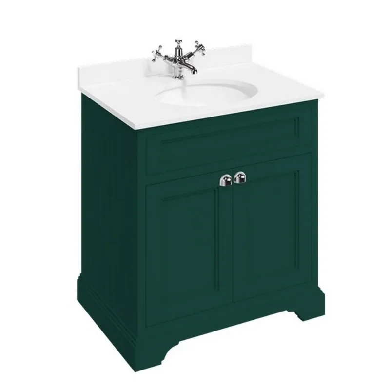 Burlington Freestanding Basin Unit 750 Doors Matt Green product image - Image 1