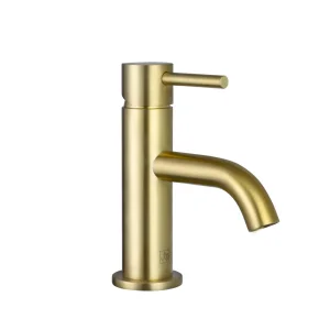 Just Taps Vos Single Lever Mini Basin Mixer Brushed Brass