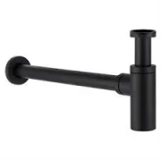 Bagno Design Aquaeco Luxury Brass Bottle Trap Matt Black product image - Image 1