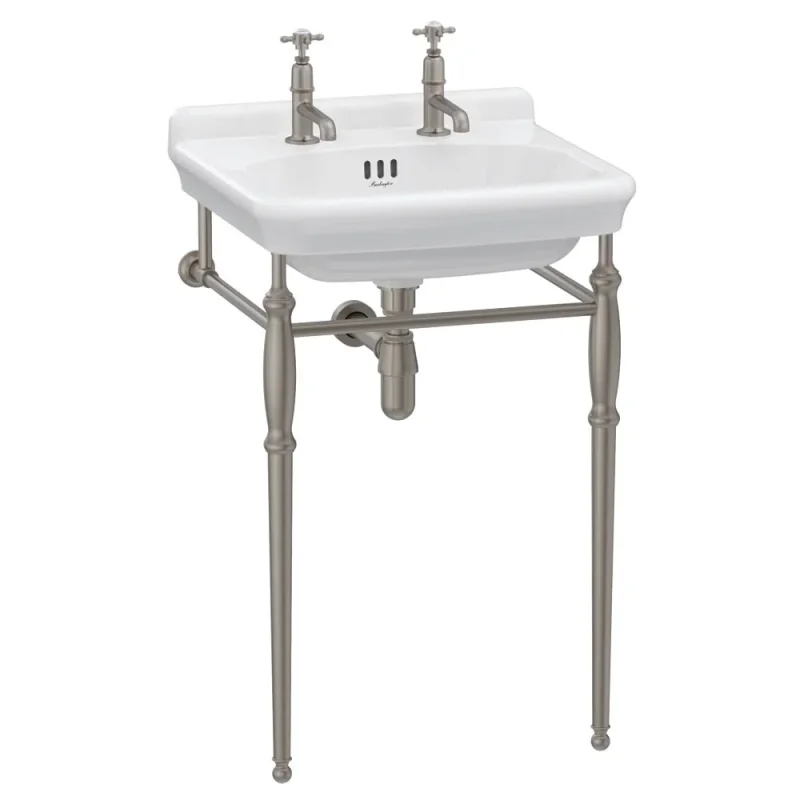 Burlington Guild Basin Stand 560mm Brushed Nickel product image - Image 1