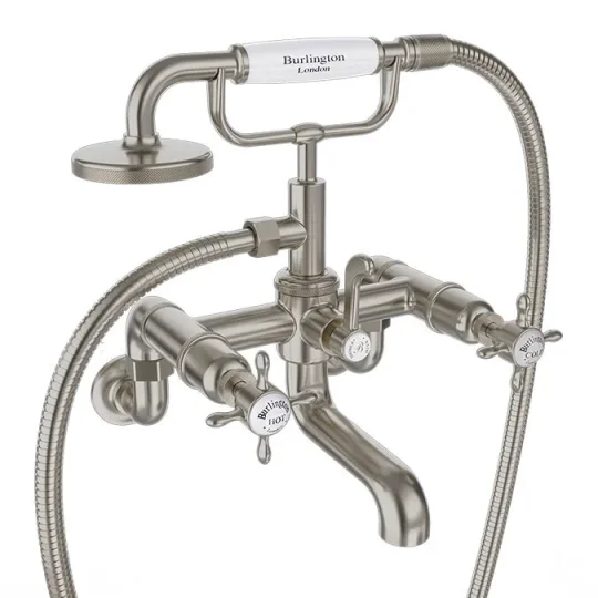 Burlington Guild Bath Shower Mixer Wall Mounted Brushed Nickel product image - Image 1
