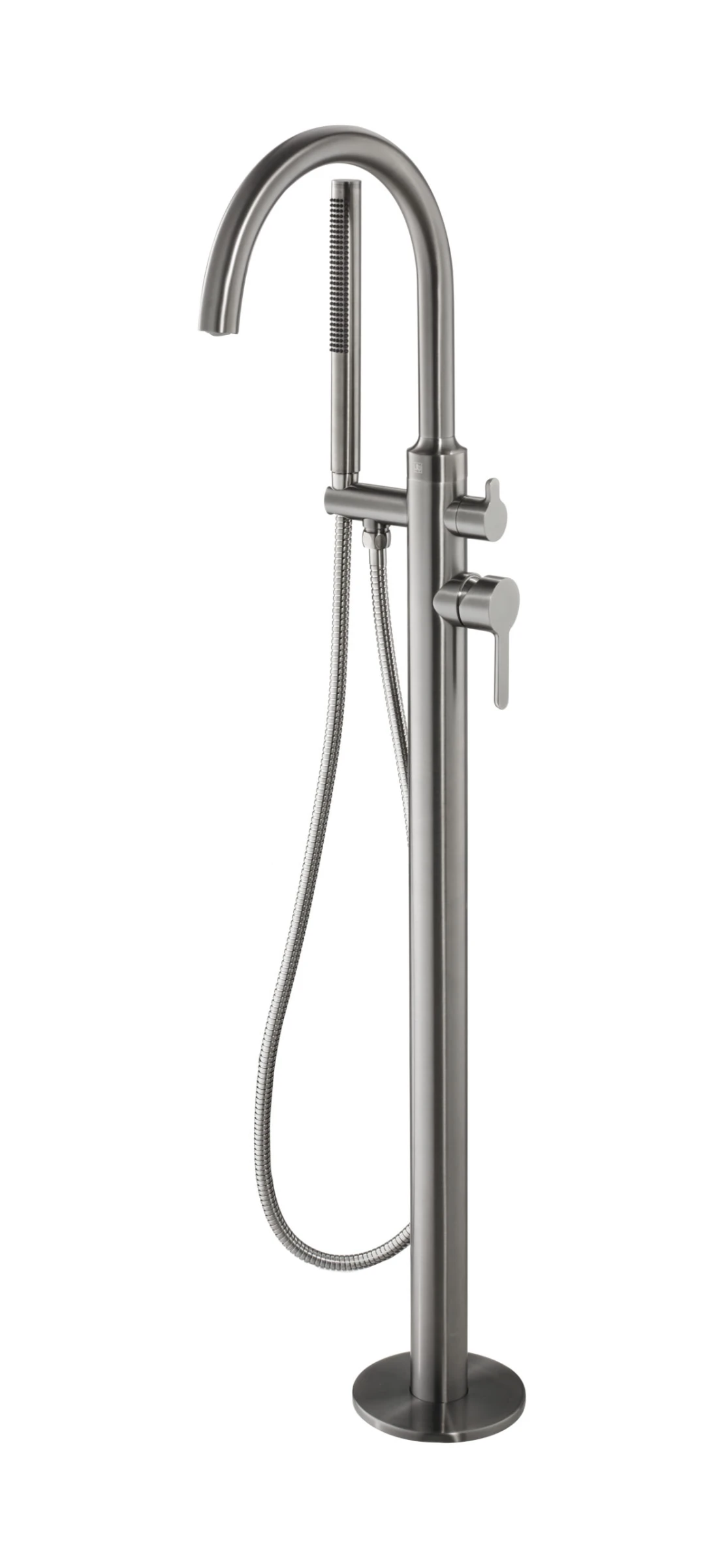 Just Taps Kono Floor Standing Bath Shower Mixer With Kit Brushed Black