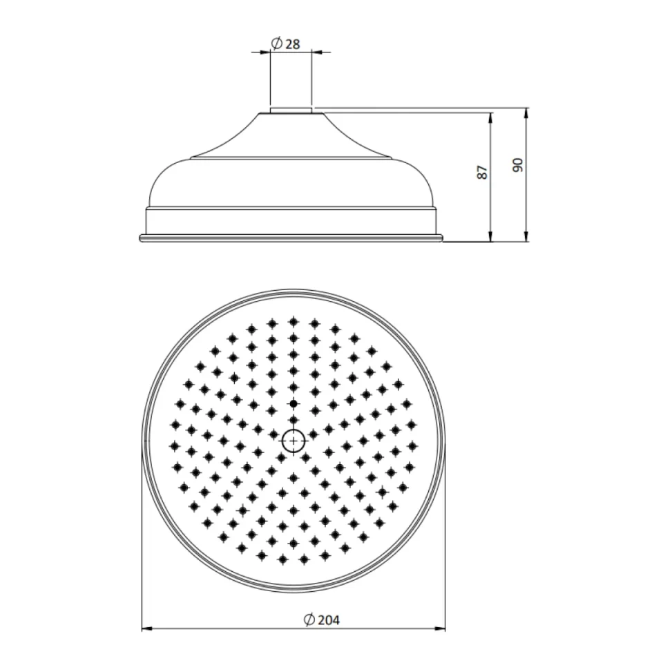 Crosswater Belgravia Shower Head 200mm Easy Clean Brushed Brass detail view - Image 2