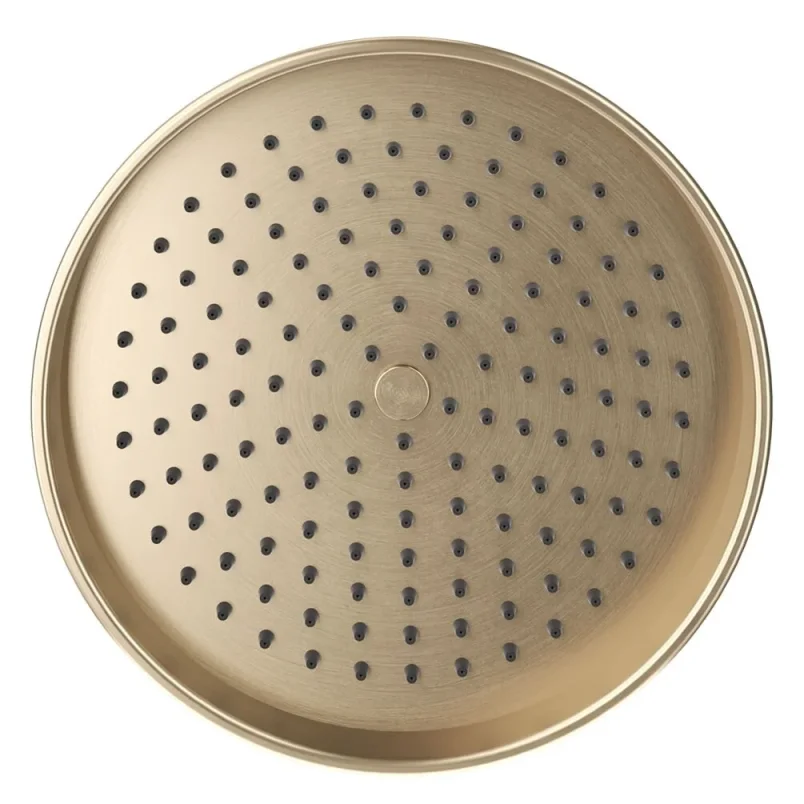 Crosswater Belgravia Shower Head 200mm Easy Clean Brushed Brass detail view - Image 4