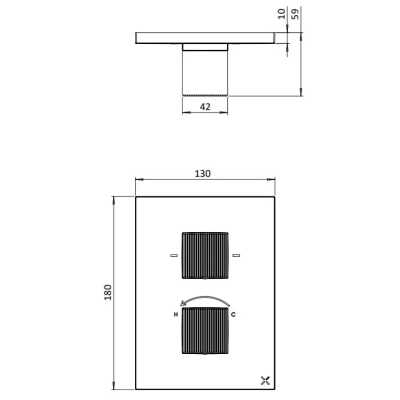 Crosswater Crossbox Limit 2 Oulet Trim & Valves Chrome product image - Image 1