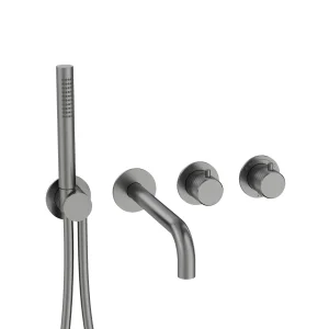 Crosswater Module 3one6 2 Control Trimset With Bath Spout & Handshower Stainless Slate