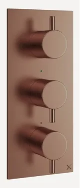 Crosswater Mpro 3 Handle Shower Handset Etched Trimset Portrait Brushed Bronze