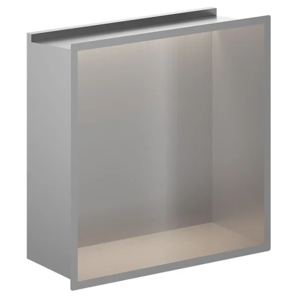 Crosswater Niches 305 X 305mm With Led Light Strip Brushed Stainless