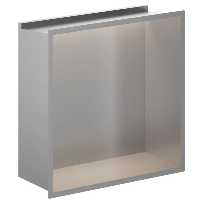 Crosswater Niches 305 X 305mm With Led Light Strip Brushed Stainless product image - Image 1