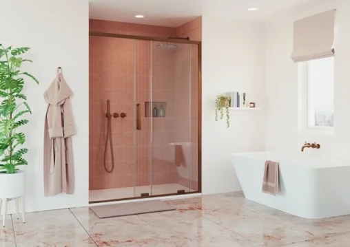 Crosswater Optix Soft Close Sliding Door 1200 Brushed Bronze product image - Image 1
