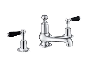 Just Taps Grosvenor Lever Three Hole Deck Mounted Basin Mixer Chrome