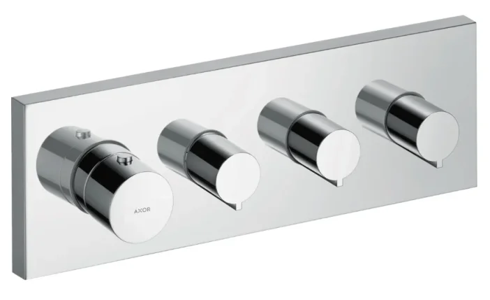 Axor Showersolutions Thermostatic Module 360/120 Square For Concealed Installation For 3 Outlets Chrome product image - Image 1