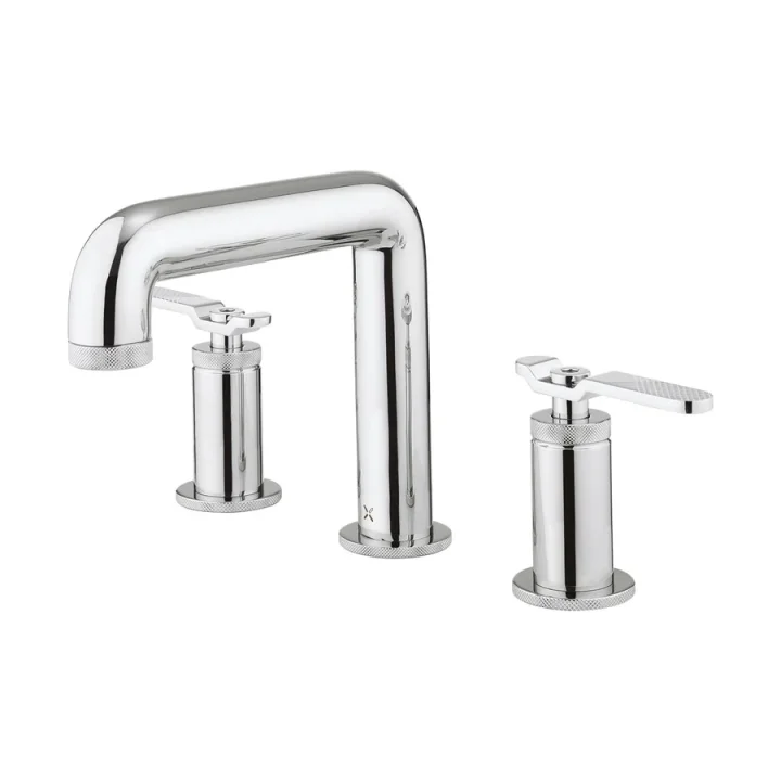 Crosswater Union 3 Hole Deck Mounted Basin Tap Set with Lever Handle Chrome product image - Image 1