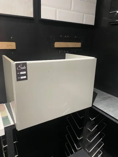 Faeber Barcelona 500 Ice Grey Gloss Vanity Unit - Missing Handle - Fae-ba-500-g - Ex Display product image - Image 1