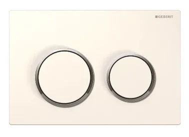 Geberit Kappa21 Round Flush Plate For Dual Flush - White With Gloss Chrome Detail
