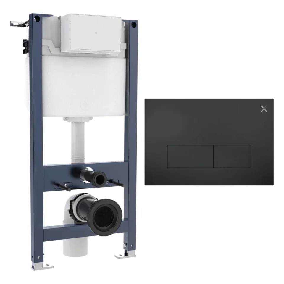 Crosswater Mpro Stainless Steel Frame Set 2 Matt Black product image - Image 1