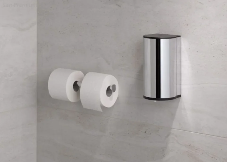 Keuco Plan Touchless Sanitiser Dispenser Chrome Plated / Anthracite detail view - Image 2