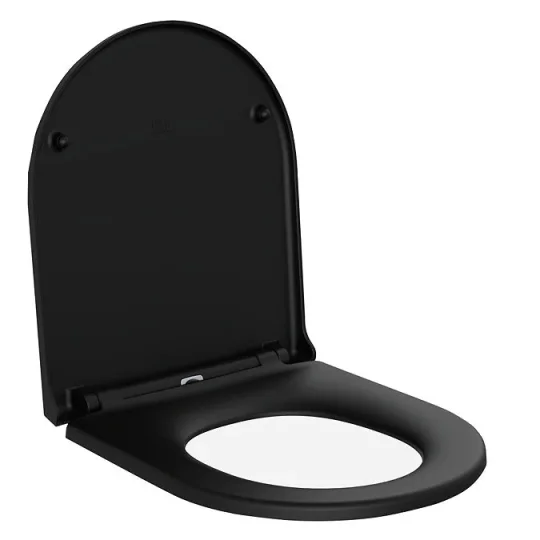 Rak Feeling Soft Close Seat In Matt Black detail view - Image 3