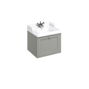 Burlington 600mm Wall Hung Basin Unit with Drawer Olive